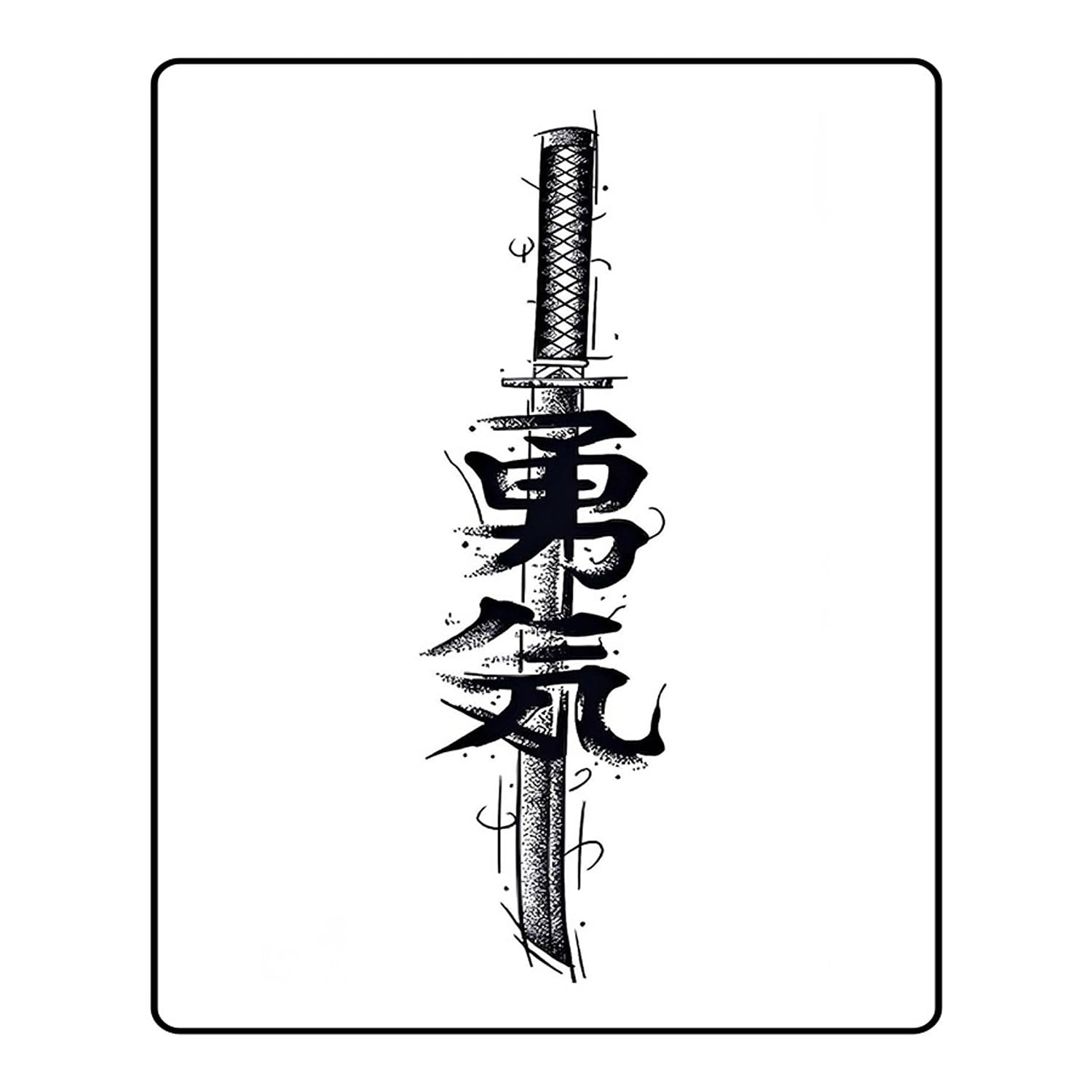 Simply Inked Sword of Courage Semi Permanent Tattoo, Designer Semi-Permanent Tattoo for Girls Boys Men Women waterproof Sticker Size: 2.5 x 4 inch l Blue Black l 2g-picture-45