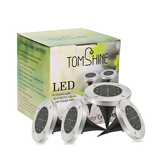 Lixada Solar Power Energy Ground Lawn Lamp 4 Pack Sensitive Light Sensor IP65 Resistência à água SMD