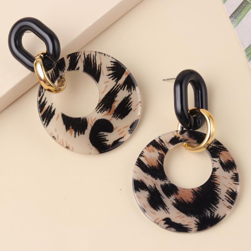 SPEVERT Acrylic Earrings for Women Statement Geometric Earrings Leopard Print Resin Drop Dangle Earrings Fashion Jewelry - Image 5