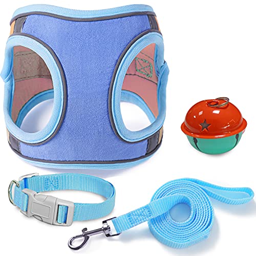 Jsxd Cat Harness,Leash And Collar Set,Escape Proof Kitten Vest Harness For Walking,Easy Control Night Safe Pet Harness With Reflective Strap And Bell For Small Large Kitten,Fit For Puppy,Rabbit #TOP6