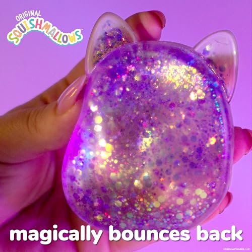 Image of Original Squishmallows SLIMYGLOOP Purple Gelli Gels, Slow Rising Sensory Squeeze Toy with Glitter, Gel Filled Fidget Toys