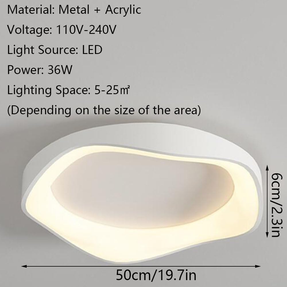 19,7-calowa Energooszczędna Ultracienka Lampa Przewodowa Lampy Sufitowe LED Do Dekoracji Domu Łatwa W Montażu Metalowa Oprawa Oświetleniowa Trójkolorowe Lampy Panelowe Z Wbudowanym Ściemniaczem KNBVFH