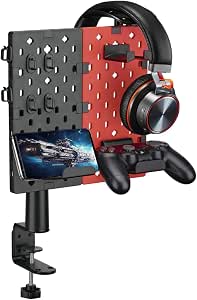 Scrivania moderna per computer con ripiani e pannello forato, 99 cm, postazione di lavoro per casa e ufficio, per studenti, facile da montare, colore: nero/bianco