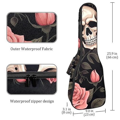 Waterproof Oxford Cloth Ukulele Bag Fairy with Bird and Flower Durable & Stylish Ukulele Case with Storage Skull Rose Print - Les Beatles, Paul McCartney, John Lennon, RIngo Starr, George Harrison Waterproof Oxford Cloth Ukulele Bag Fairy with Bird and Flower Durable & Stylish Ukulele Case with Storage Skull Rose Print – Image 5