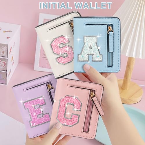 Image of Birthday Gifts for Teen Girl Kids Wallet Girl Wallets Small Initial Rfid Wallet Teen Girls Gift Preppy Stuff for Girls Blue H