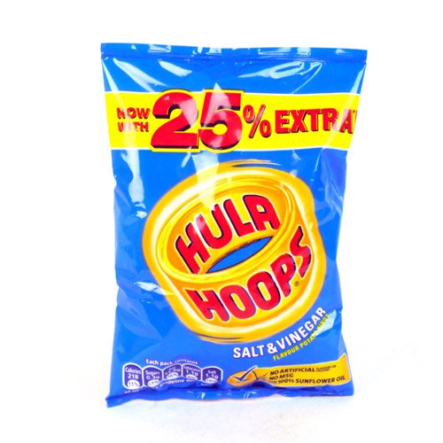 Salt & Vinegar Hula Hoops 34g Bags (Box of 48 Bulk buy)