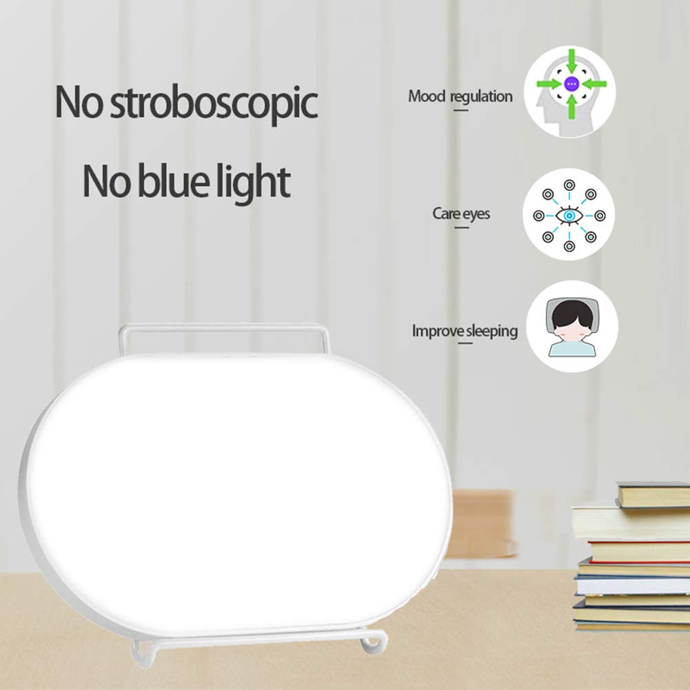 Lampe de luminothérapie avec minuterie, 10000 Lux luminosité LED Portable thérapie boîte avec 3 Niveaux de luminosité réglables, Touch Control, Lumière Ovale pour Home Office