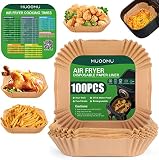 Air Fryer Disposable Paper Liners Square, Non-Stick Parchment Paper, Air Fryer Accessories, Oil Proo