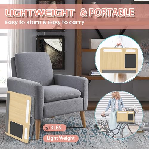 BORNOON-Lap-Laptop-Desk-Fits-Up-to-17-Inch-LaptopPortable-Lap-Desk-with-Pillow-Cushion-Anti-Slip-Mouse-pad-Storage-FunctionHome-Office-Students-Use-as-Computer-Laptop-Bed-Table-Wood-Grain