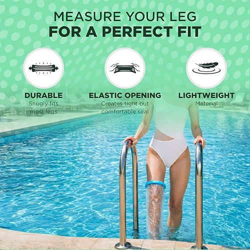 100% Waterproof Adult Cast Covers for Shower Leg, Resuable 28" Long,Easy to wear, Cast shower cover leg,foot bag for showering, post surgery waterproof foot boot covers, Plastic bag to cover leg - Thumbnail 3