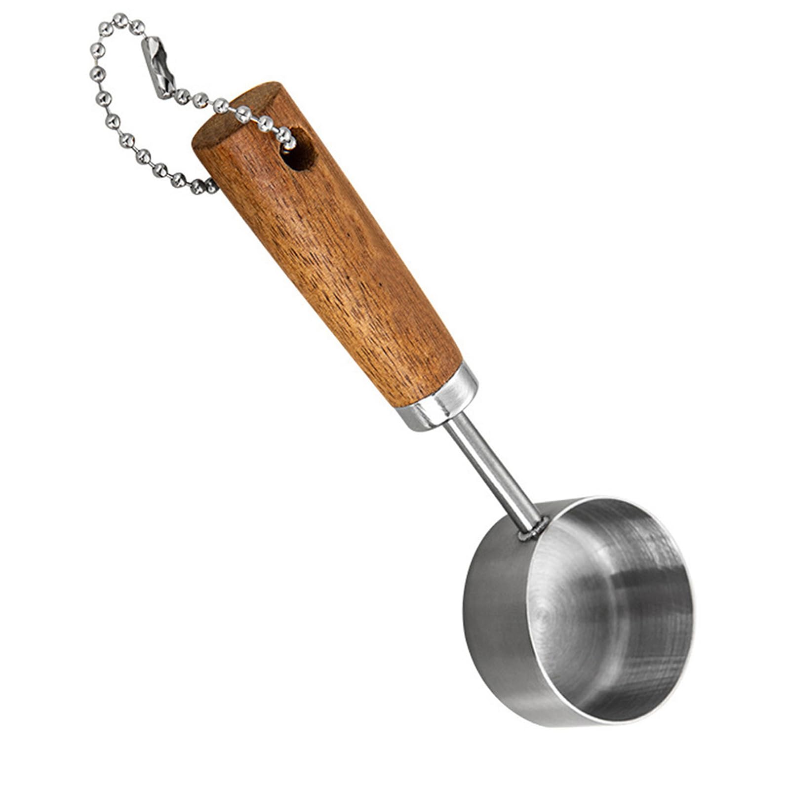 LUCKGONI 14ML Wooden Handle Spoon Stainless Steel Measuring Cup Scoops for Precise Ingredient Measurement in Kitchen Baking
