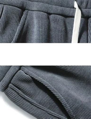 Men's Corduroy Thick Casual Pants Outdoor Warm Stretch Sports Joggers Bound Feet Sweatpants3