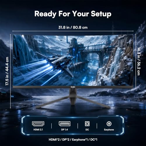 Image of 34 Inch 240Hz Curved Gaming Monitor WQHD 3440x1440, 21:9 Ultrawide Computer Monitor with 1500R, VA Panel, 127% sRGB, HDR10, FreeSync, HDMI, DisplayPort, VESA, for Gaming, Business