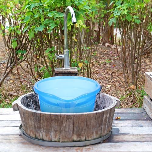 Cubo de plástico azul de 12L con asa resistente para pesca 5