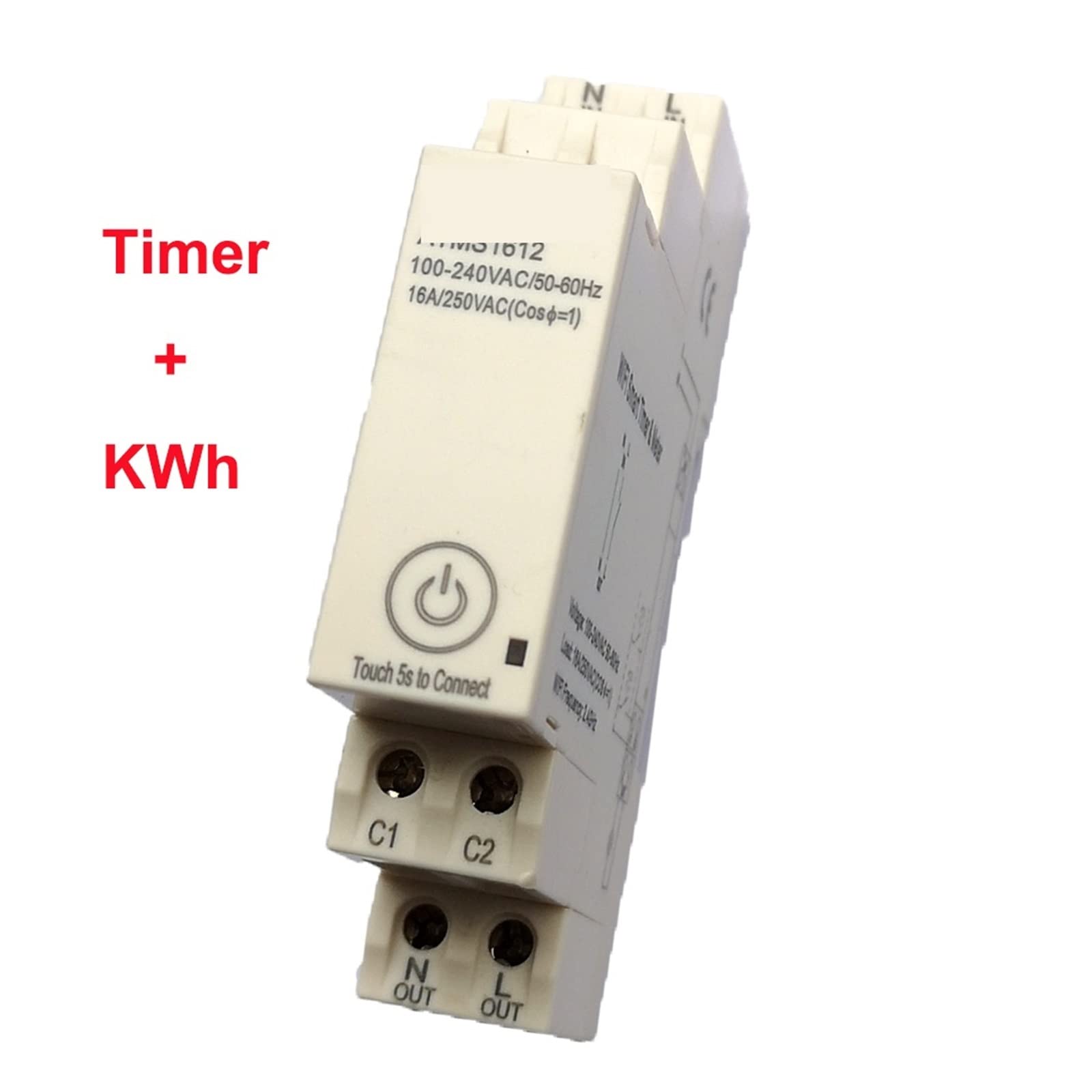 Medidor De Consumo Electrico, Temporizador Inteligente y Amplificador; Medidor de Electricidad Tuya App Temporizador Interruptor ATMS1612, Fácil de Instalar