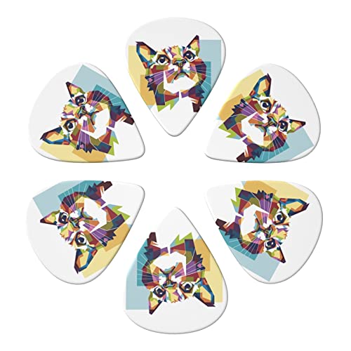 ASDTEHCY Lot de 6 médiators en celluloïd, avec trou cassé pour guitares acoustiques, électriques, basses ou ukulélé - Les Beatles, Paul McCartney, John Lennon, RIngo Starr, George Harrison ASDTEHCY Lot de 6 médiators en celluloïd, avec trou cassé pour guitares acoustiques, électriques, basses ou ukulélé – Image 3
