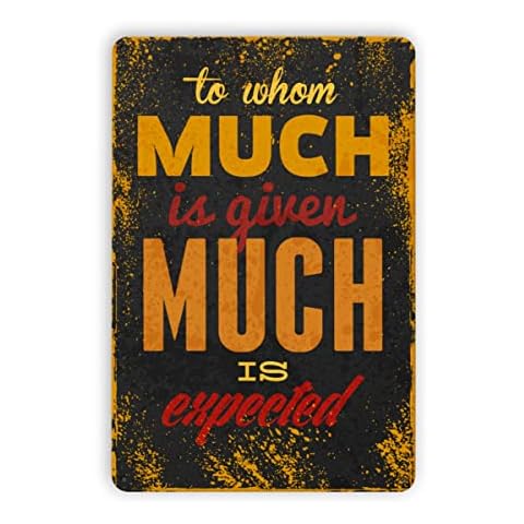 Wozukia Alphabet text poster Vintage Tin Sign MUCH IS Poster Vintage Metal Suitable for Men and Women Tin Sign for Home/Cafe/Bar/Shop Wall Art Decor Fun Vintage Tin Sign 8x12 Inch Cover
