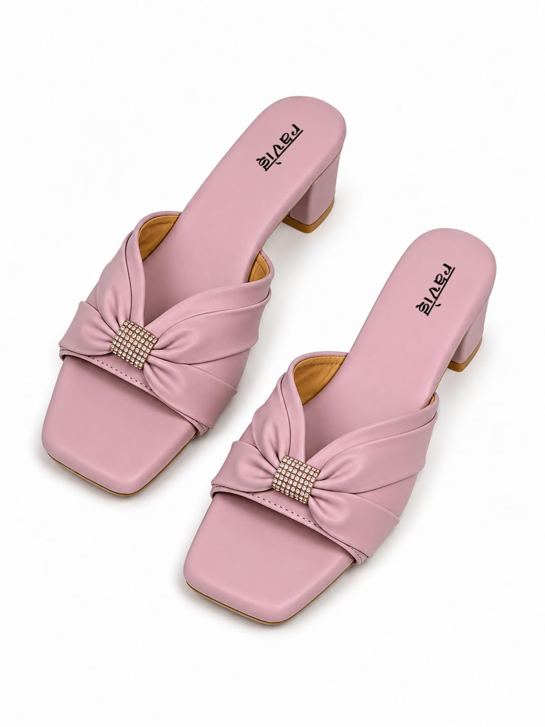 ravis Women’s Embellished Thong Block Heel Sandals with Square Toe |-picture-14