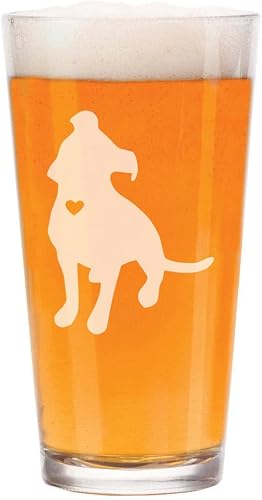 16oz cerveza pinta vidrio lindo Pit Bull con corazĂłn 16oz cerveza pinta vidrio lindo Pit Bull con corazĂłn