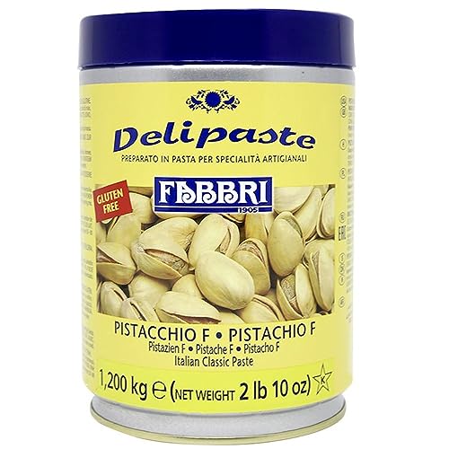Fabbri Delipaste Pistachio Fine, Flavoring Compound for Gelato, Ice Cream, Soft Serve, Pastry and Confectionary - 1 Tin of 2.6 lb