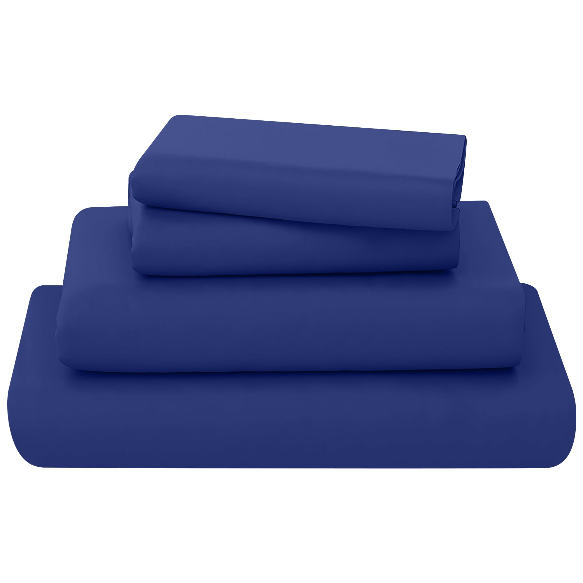 KOHSAR Royal Blue King Bed Sheet Set - 4 Pieces Poly Cotton Sheet Set King Size Soft Wrinkle Resistant Bedding Set - Flat Sheet + Fitted Sheet + 2 Pillowcases