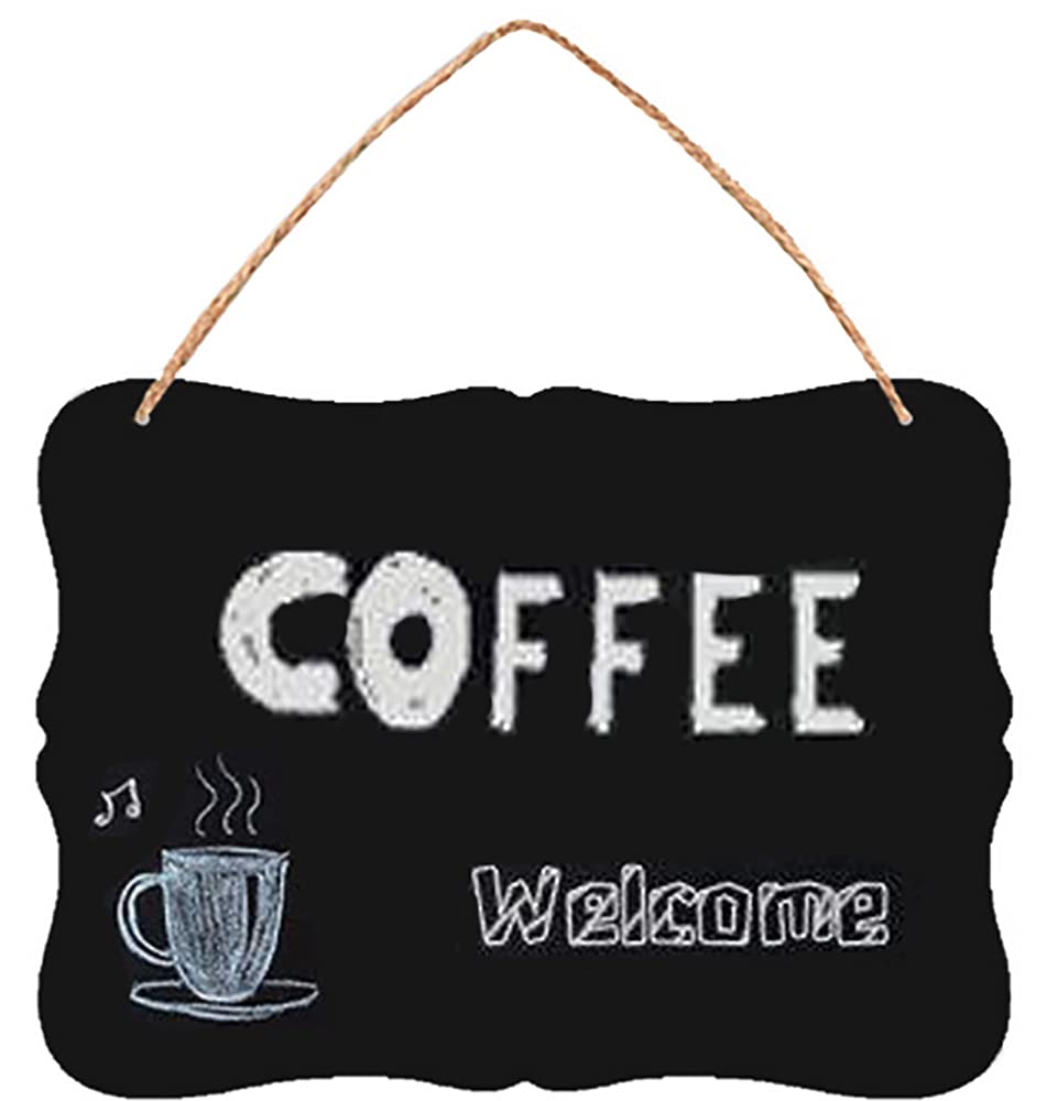 Wood Chalkboard Double Sided Erasable Chalkboard,Signs Message Board, Message Memo Display 10x8 Inches with Jute Hanging String,Wall Decoration (1)