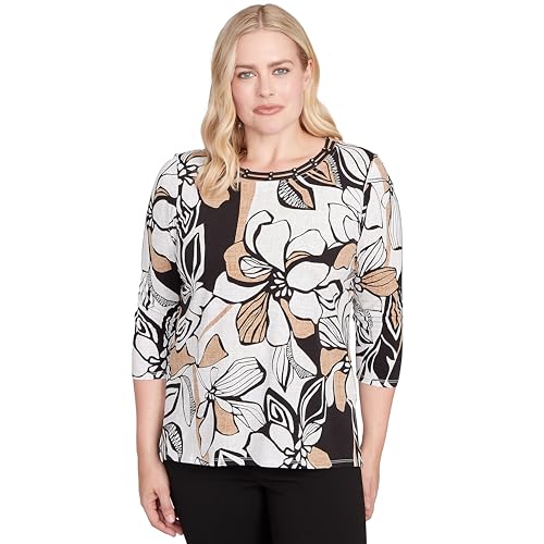 Alfred Dunner Women's Plus-Size Floral Leaf...