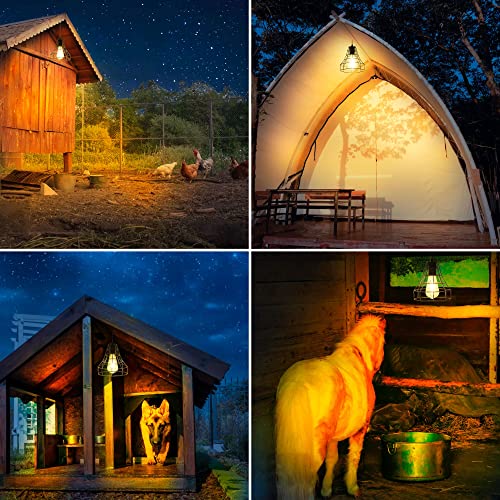 Yumamei Solar Powered Shed Light With Switch, Chandelier Light For Gazebo, Solar Pendant Lights Outdoor With Remote, Waterproof Solar Barn Light Vintage Edison Bulb For Home Garage Farm Chicken Coop #TOP6