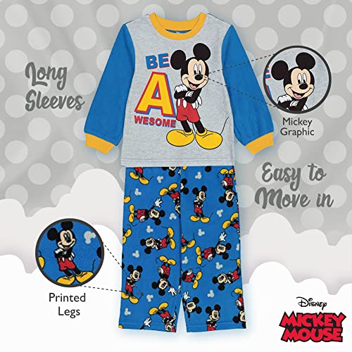 Image of Disney Boys' 2-Piece Loose-fit Pajama Set, Matching Shirts & Pants, Soft & Cute for Kids