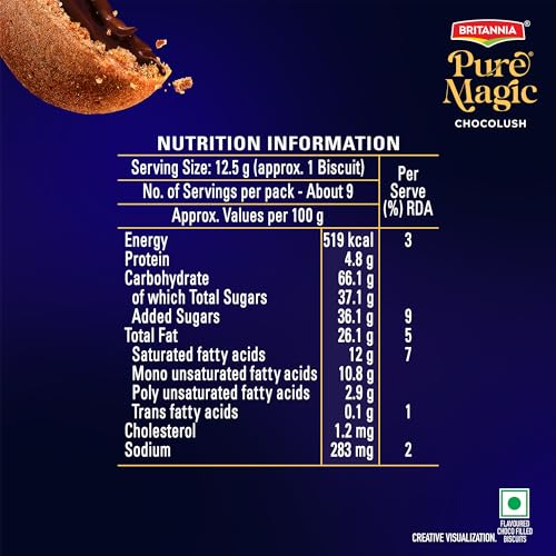 Image of BRITANNIA Pure Magic chocolush delicious choco filled cookie 100g