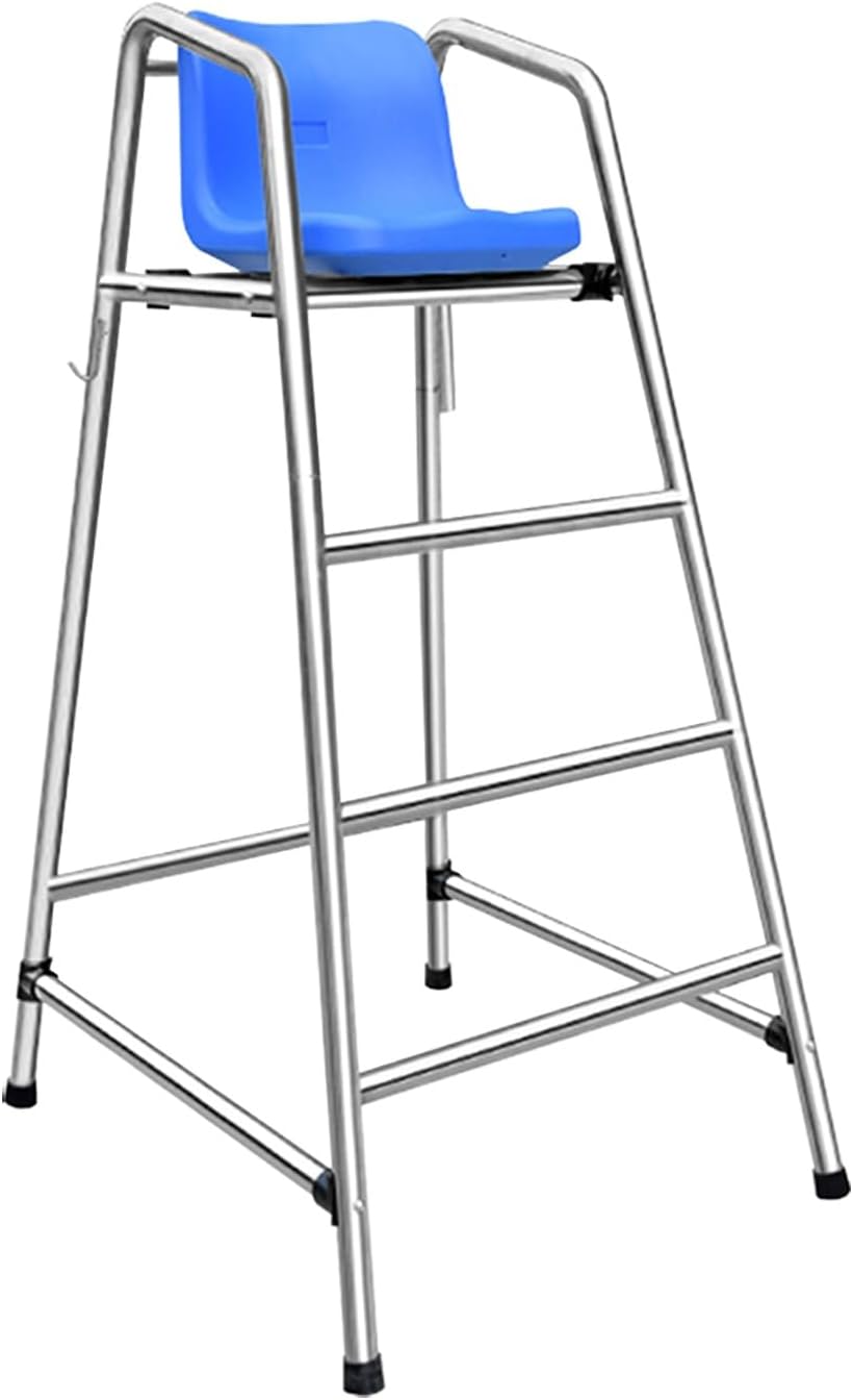 Tall Lifeguard Chair for Pool & Beach, Portable Stainless Steel Lifeguard Stool, Comfortable Seating for Adults, Supports 660lbs, Ideal for Patios & Lakeside Use