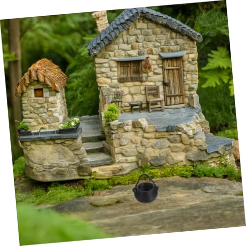 Caldero de plástico para Halloween mini teteras decorativas negras para adornos de mesa y fiestas 8
