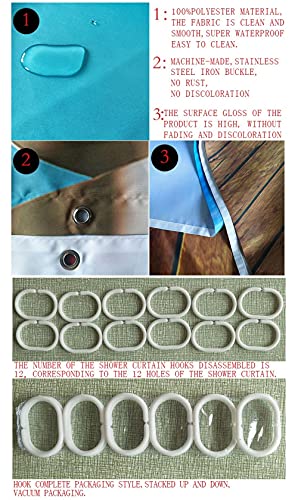 Claean-Acces-Home Wc Deckelbezug Fischerei-Net-Badvorhang Badezimmer-Pad-Vier-Stück-Fußmatte-DREI-Teiliges… – Bild 8