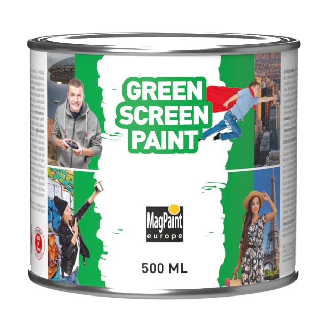 MagPaintGreenscreen Paint - Premium Water Based Paint - Matt Finish - Create the Perfect Backdrop for Filmmaking - For Chroma Key Video Production - 5m² Coverage - 0.5L