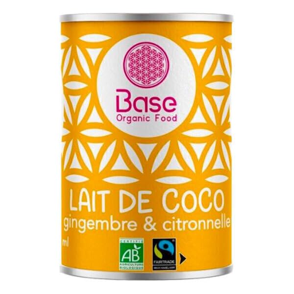BASE ORGANIC FOOD - Lait de coco gingembre et citronnelle 40cl - Vente à l'unité - meilleure offre