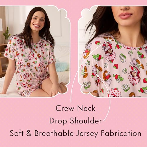 Image of Richard Leeds International Womens 2 Piece Pajama Set - Disney | Hello Kitty | Snoopy - Short Sleeve Top & Shorts Lounge Sets