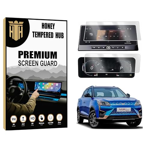 Image of Screen Protector Combo Compatible With MAHINDRA XUV400 EL PRO EV | 10.25 Inch Infotainment & Instrument Cluster Guard | Scratch Resistant | HD Clarity | XUV 400 Electric 2024 [Not Tempered Glass]