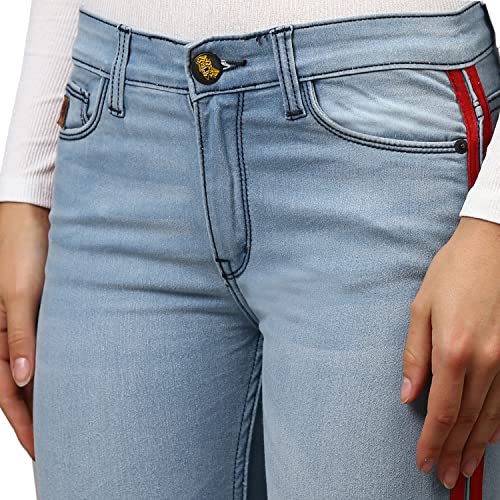Image of PINACOLADA Women Side Striped Casual Denim Jeans