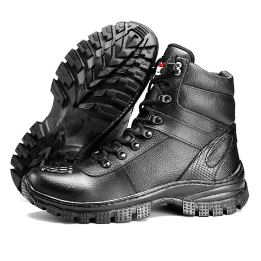 Bota Tática Militar Desert, Couro Bovino Legítimo, Cano Alto, Solado Antiderrapante, Resistente à Água (Preto, BR, Adulto, Numérico, 41)
