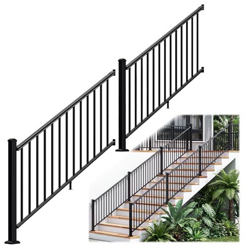 Image of Egadis 2 Pack 36 in. H x 6 ft. W Aluminum Stair Railing Kit Outdoor