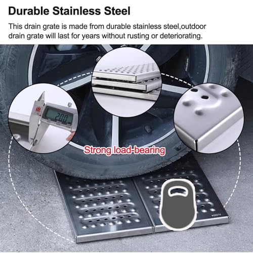 Grille de vidange en acier inoxydable robuste, plaque de finition durable - 5