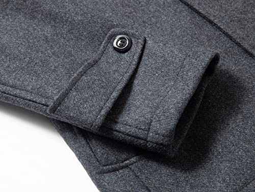 Image of chouyatou Men's Winter Stylish Wool Blend Single Breasted Military Peacoat