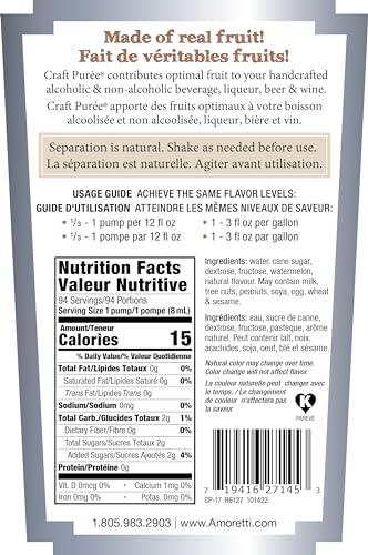 image for Amoretti - Watermelon Craft Puree® 9 lbs - Perfect for Brewing, Cockt