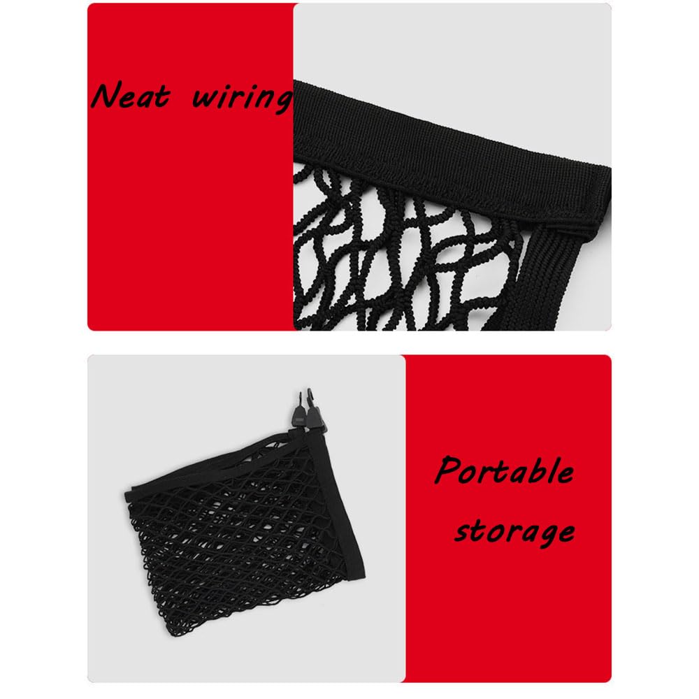 Filet De Coffre Voiture pour Hyundai i30 (FD GD PD 2007-2025 2026),Organisateur De Coffre À Double Couche avec Bordure Large,Maille Élastique pour Ranger Bagages Et Objets Divers,S