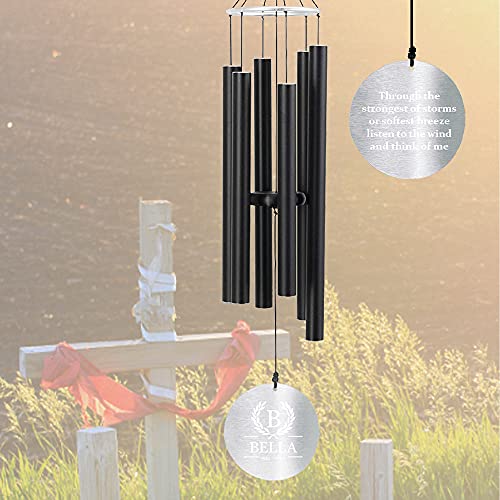 Image of ASTARIN Personalized 30 inch Bereavement Wind Chimes for Outside, Memorial Gift in Remembrance of a Loved One, Sympathy Gift for Loss of Mother Father Husband, Garden Patio Decor