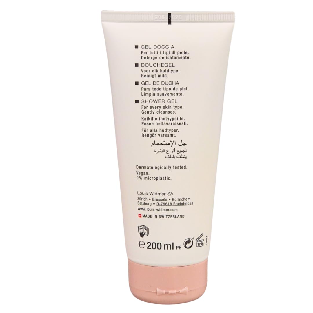 Louis Widmer Duschgel, 3x 200 ml I leicht parfümiert I Milde und sanfte Reinigung I empfindliche Haut I Feuchtigkeit I pH-hautfreundliche Pflegedusche I Spar-Set plus Pharma Perle give-away
