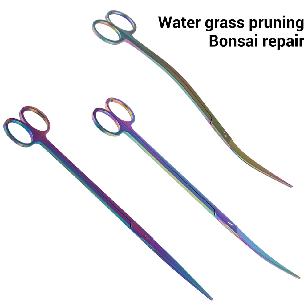 Kit Strumenti per Acquario,4 in 1/5 in 1/6 in 1 Attrezzi per Piante Acquatiche in Acciaio Inossidabile con Pinzette Forbici Spatola per Acquari