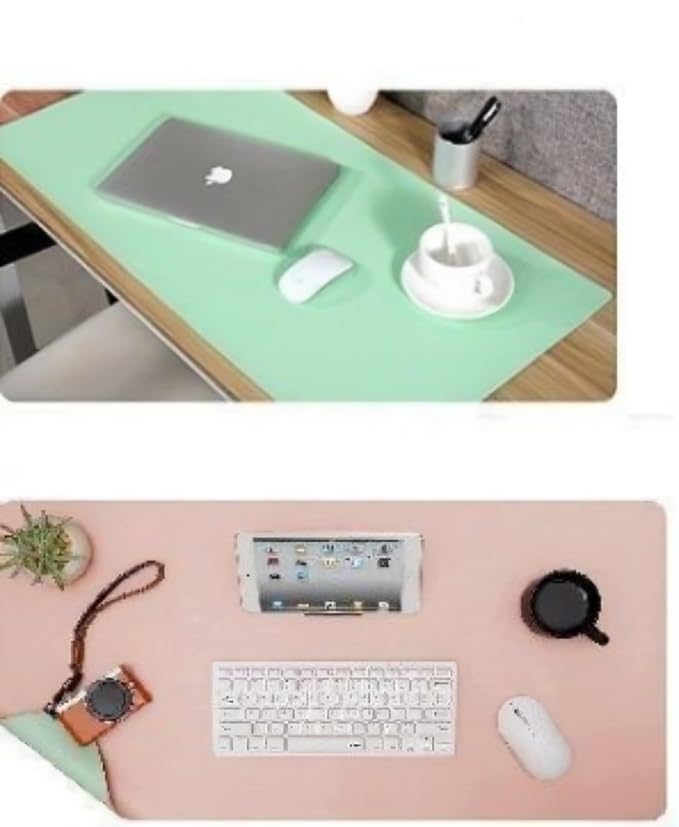 Dual-Side Use Leather Desk Mat, Laptop/Mouse Mat, Desk Pad | Large Mouse Pad/Mat, Desk Spread | Full Size Game Mouse Pad | Office Table/Desk Mat/Pad (Dual Side color - Pink/Mint Green - 90 * 45CM) (B0D1VGF4RD) Amazon Price History, Amazon Price Tracker