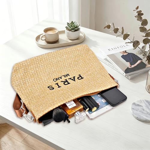 Bolso tote de paja para mujer miniatura 2