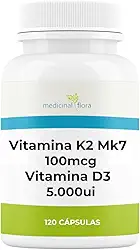 Vitamina D3 5.000ui + Vitamina K2(mk7) 100mcg com 120 Cápsulas